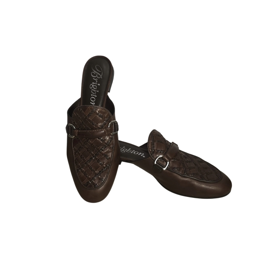 Brighton Ferrara Simona Brown Leather Mule Loafers Womenâs 10m